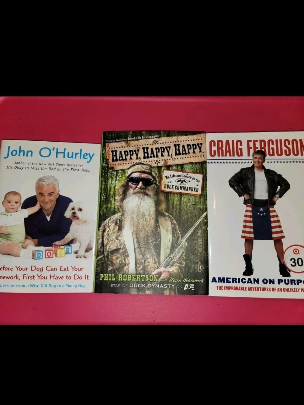 Comedy Book Lot 3 John O'Hurley Books Duck Dynasty Craig Ferguson